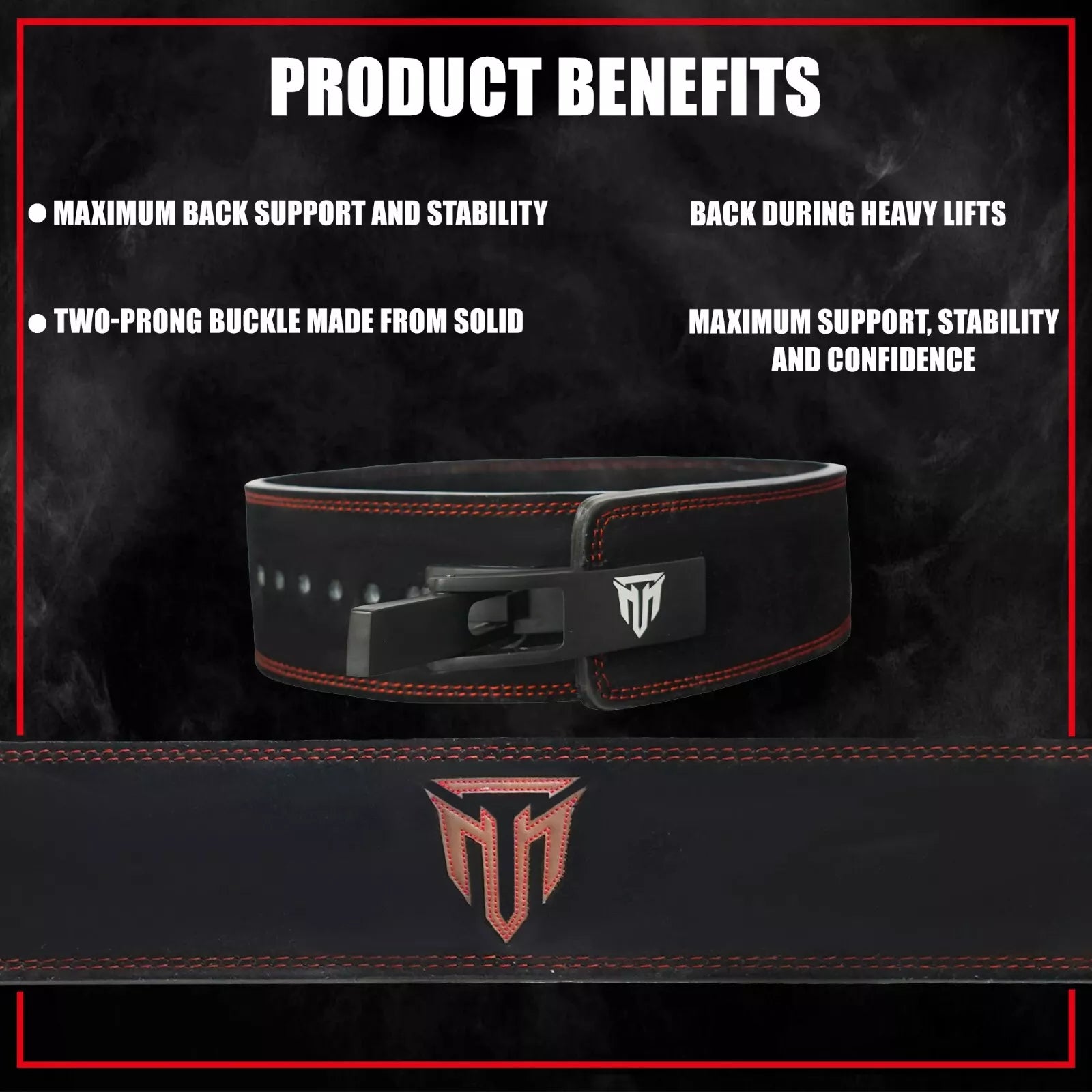 MT 10mm Genuine Leather Lever Weight Lifting Belt