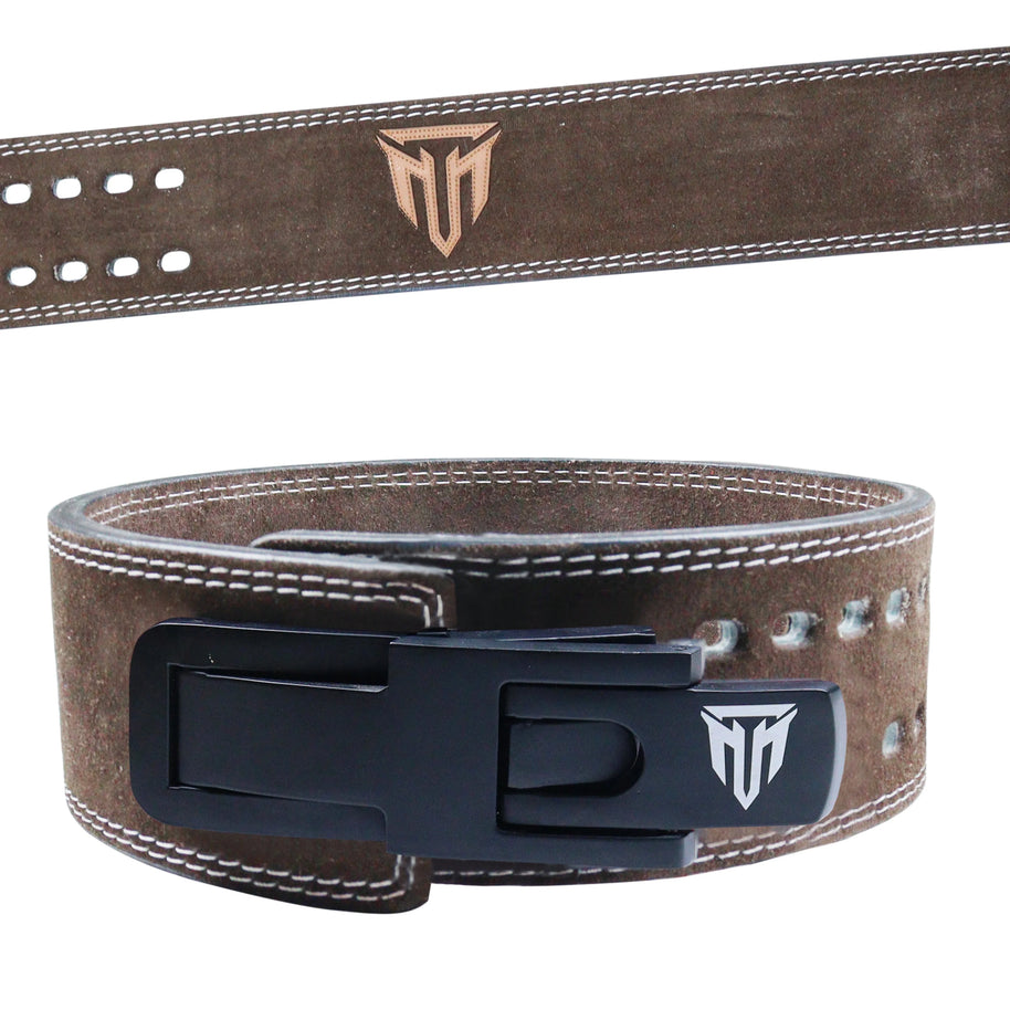 MT 13mm Genuine Suede Leather Lever Weight Lifting Belt Powerlifting Fitness Gym Belt