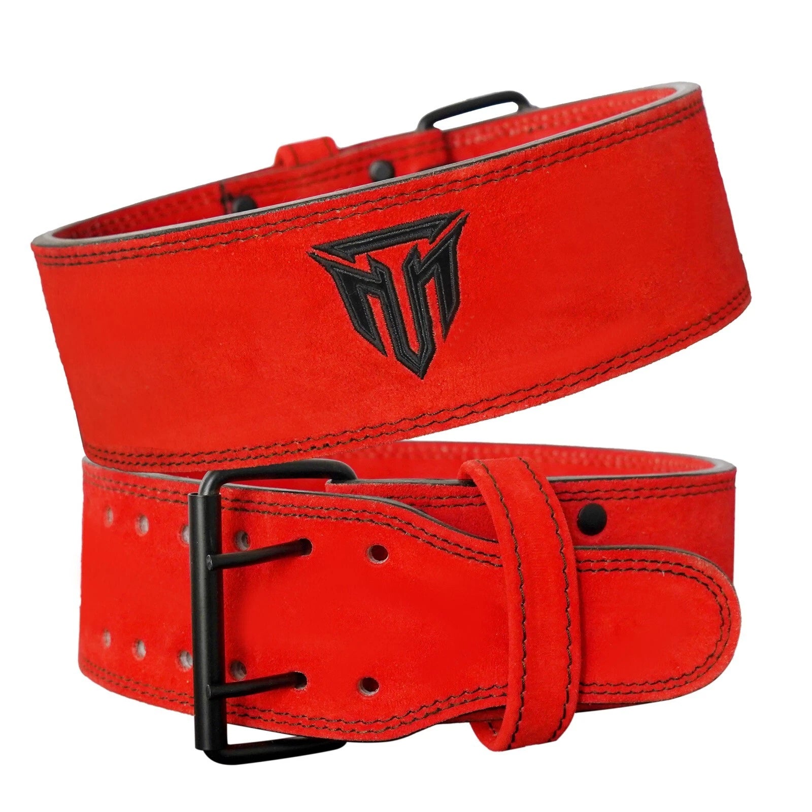 MT 10mm Powerlifting Leather Belt-Weightlifting Belt Lever Bodybuilding Gym Belt