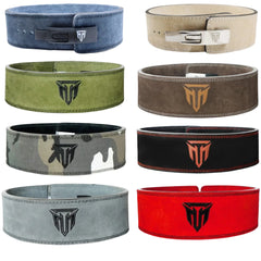 MT 10mm Powerlifting Leather Belt-Weightlifting Belt Lever Bodybuilding Gym Belt