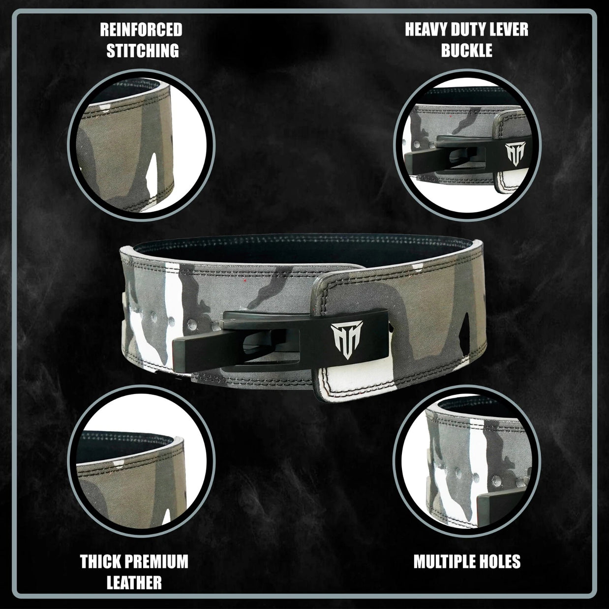 MT 10mm Genuine Leather Lever Belt | Premium Powerlifting & Weightlifting Gym Belt for Men & Women