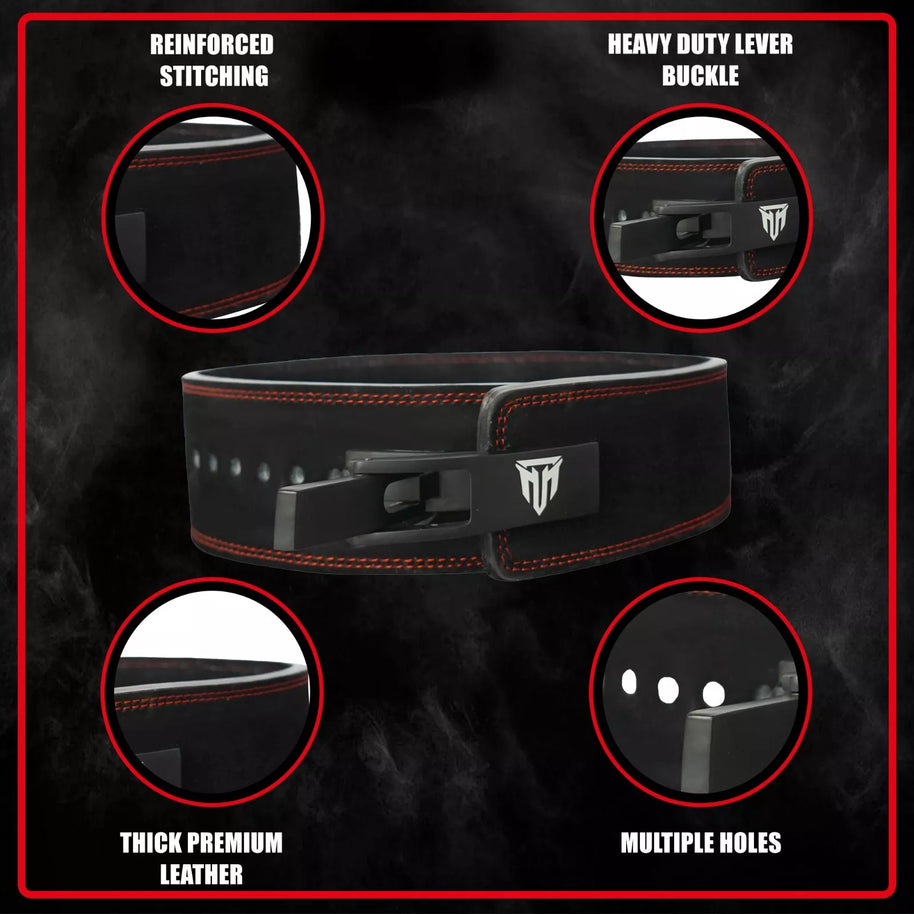 MT 10mm Genuine Leather Lever Weight Lifting Belt