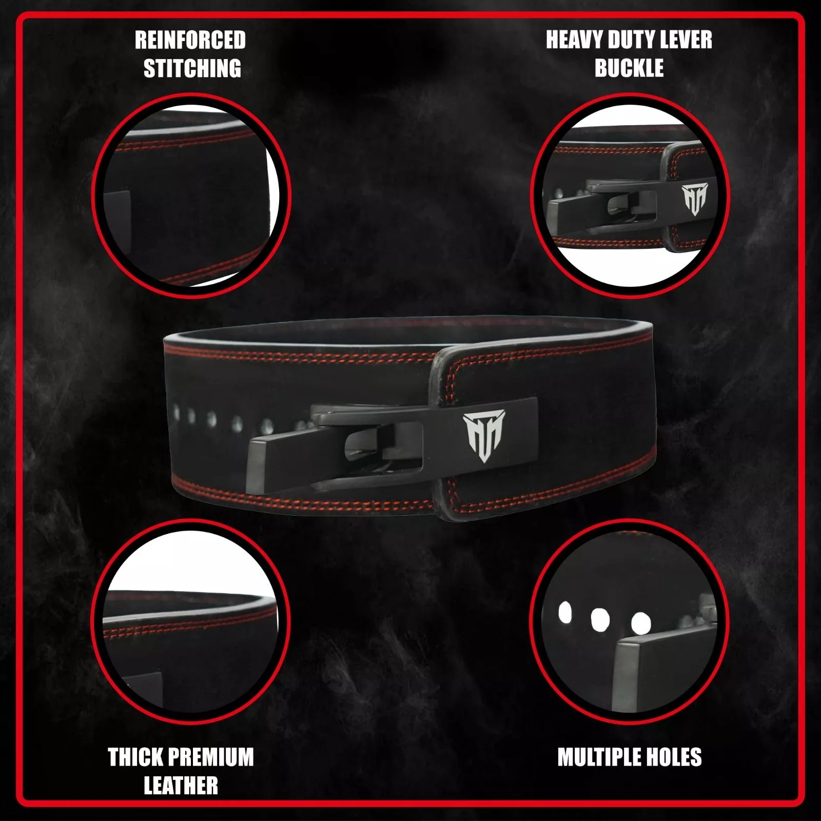 MT 10mm Genuine Leather Lever Weight Lifting Belt