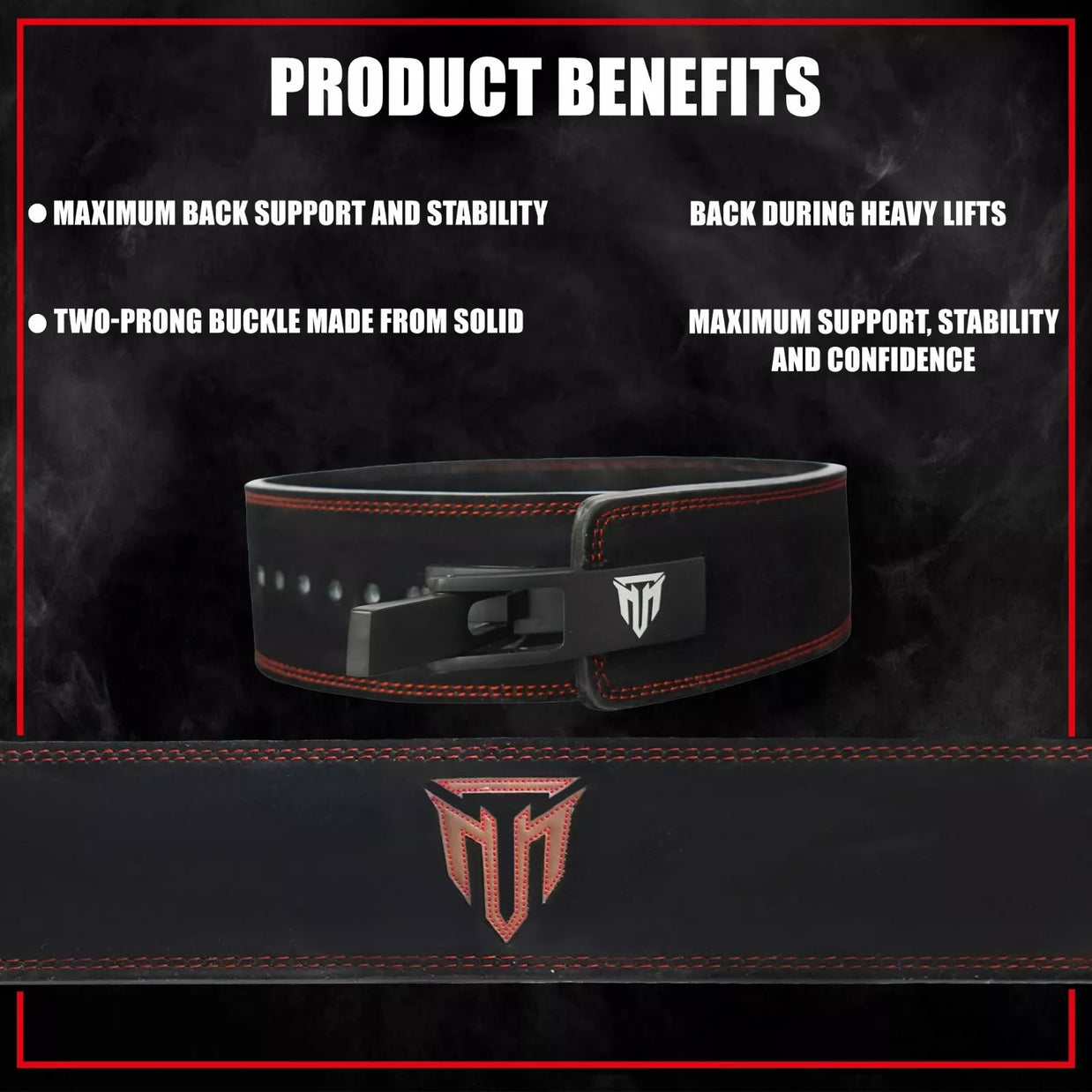MT 10mm Genuine Leather Lever Belt | Premium Powerlifting & Weightlifting Gym Belt for Men & Women