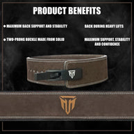 MT 10mm Genuine Leather Lever Weight Lifting Belt