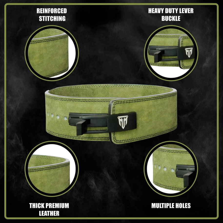 MT 10mm Genuine Leather Lever Weight Lifting Belt