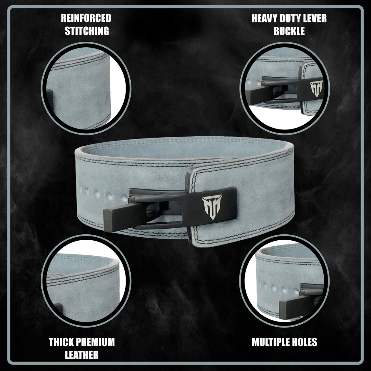 MT 10mm Genuine Leather Lever Belt | Premium Powerlifting & Weightlifting Gym Belt for Men & Women