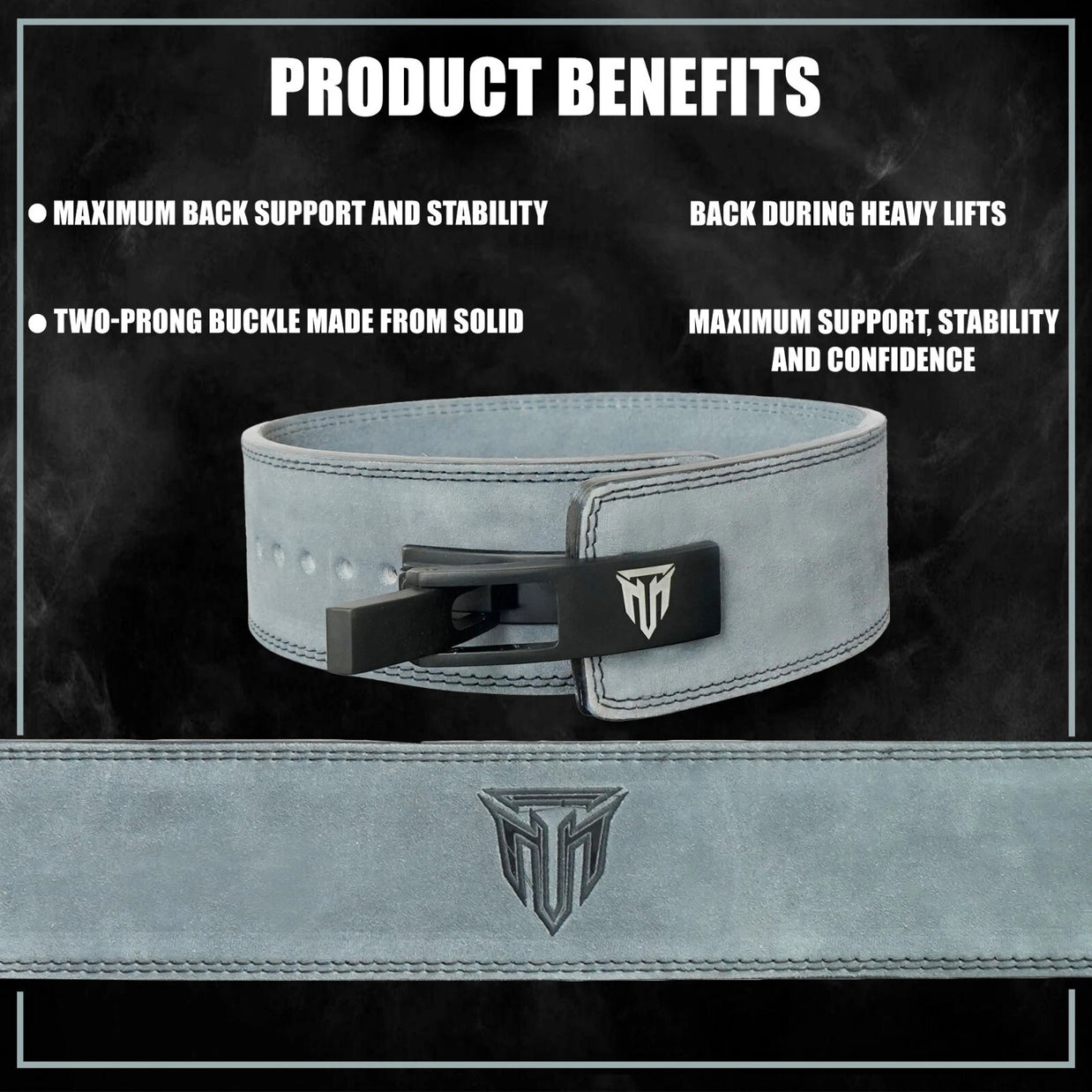 MT 10mm Genuine Leather Lever Belt | Premium Powerlifting & Weightlifting Gym Belt for Men & Women