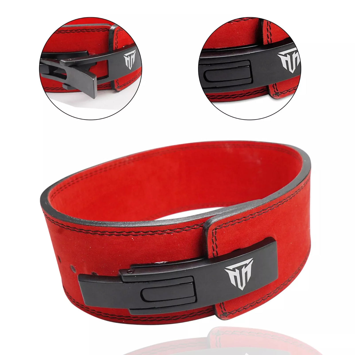 MT 10mm Genuine Leather Lever Belt | Premium Powerlifting & Weightlifting Gym Belt for Men & Women