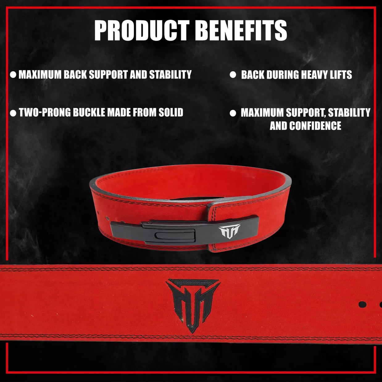 MT 10mm Genuine Leather Lever Belt | Premium Powerlifting & Weightlifting Gym Belt for Men & Women