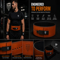MT 13mm Genuine Leather Lever Belt | Powerlifting & Weightlifting Gym Belt for Men & Women