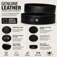 MT 13mm Genuine Leather Lever Belt | Powerlifting & Weightlifting Gym Belt for Men & Women