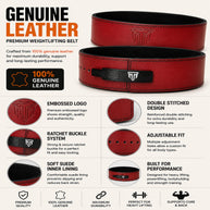 MT 13mm Genuine Leather Lever Belt | Powerlifting & Weightlifting Gym Belt for Men & Women