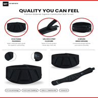 MT 6 inch Curved Weightlifting Belt - Padded Wide Back Support Gym Belt
