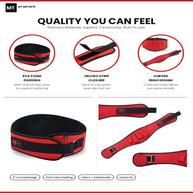 MT 6 inch Curved Weightlifting Belt - Padded Wide Back Support Gym Belt