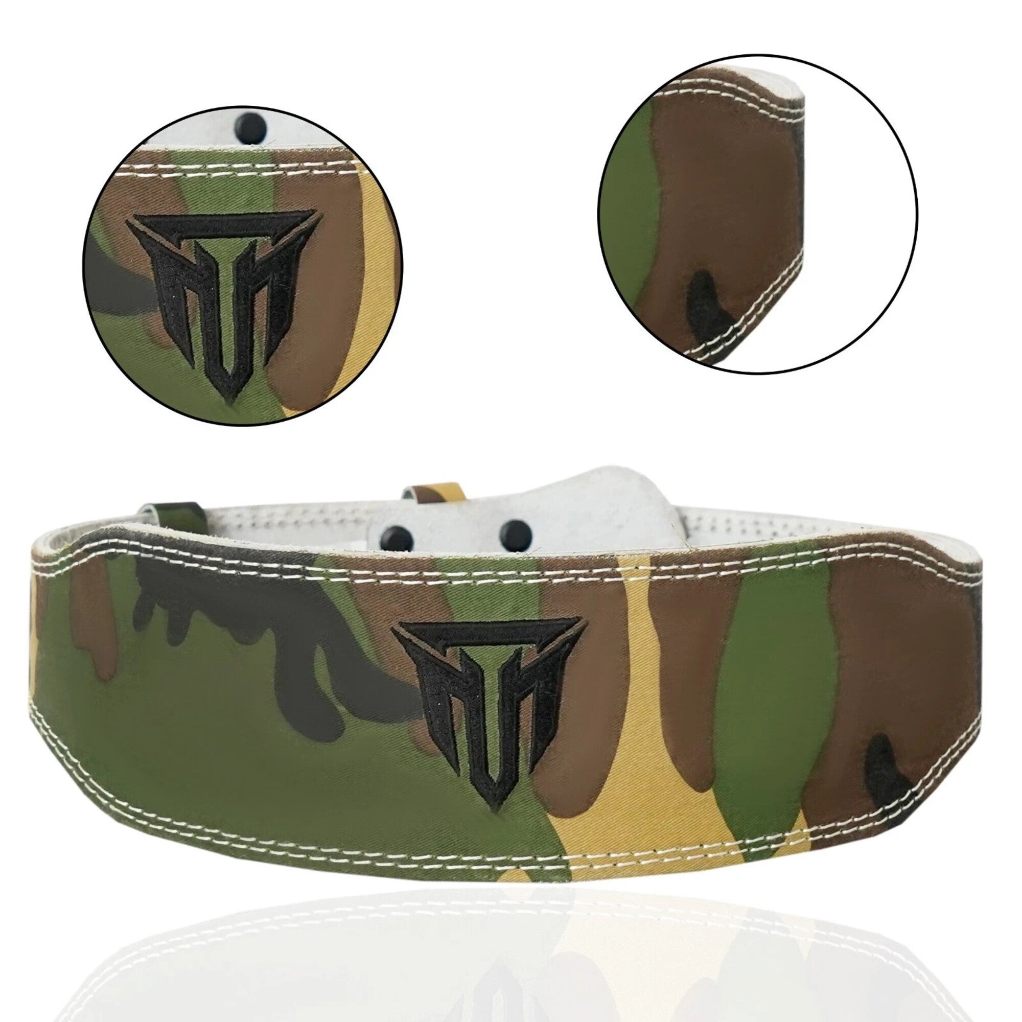 MT 4 Inch Weight Lifting Belt | Leather Back Support Belt for Gym, Powerlifting & Bodybuilding