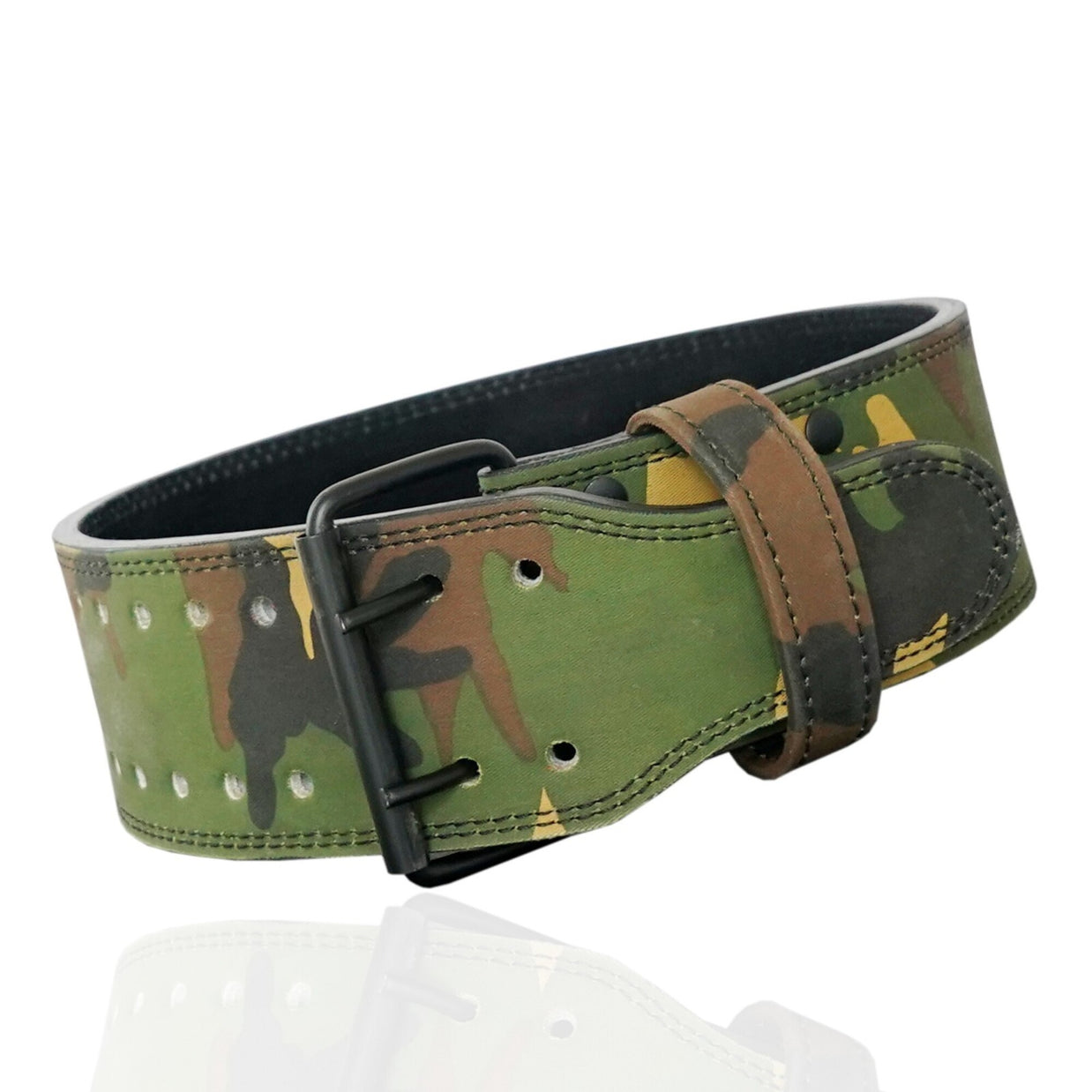 MT 10mm Powerlifting Leather Belt | Carbon Fiber Padded Back Support for Squats, Deadlifts & Gym