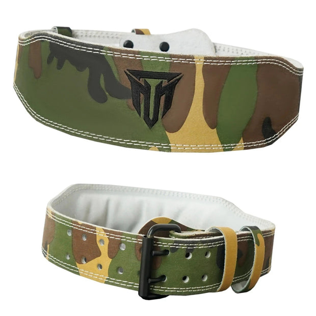 MT 4 Inch Weight Lifting Belt | Leather Back Support Belt for Gym, Powerlifting & Bodybuilding