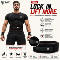 MT 10mm Genuine Leather Lever Belt | Premium Powerlifting & Weightlifting Gym Belt for Men & Women