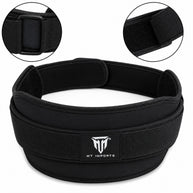 MT weightlifting padding belt in black, front view
