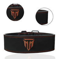 MT 10mm Powerlifting Leather Belt | Carbon Fiber Padded Back Support for Squats, Deadlifts & Gym