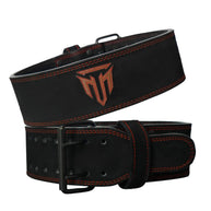 MT 10mm Powerlifting Leather Belt | Carbon Fiber Padded Back Support for Squats, Deadlifts & Gym
