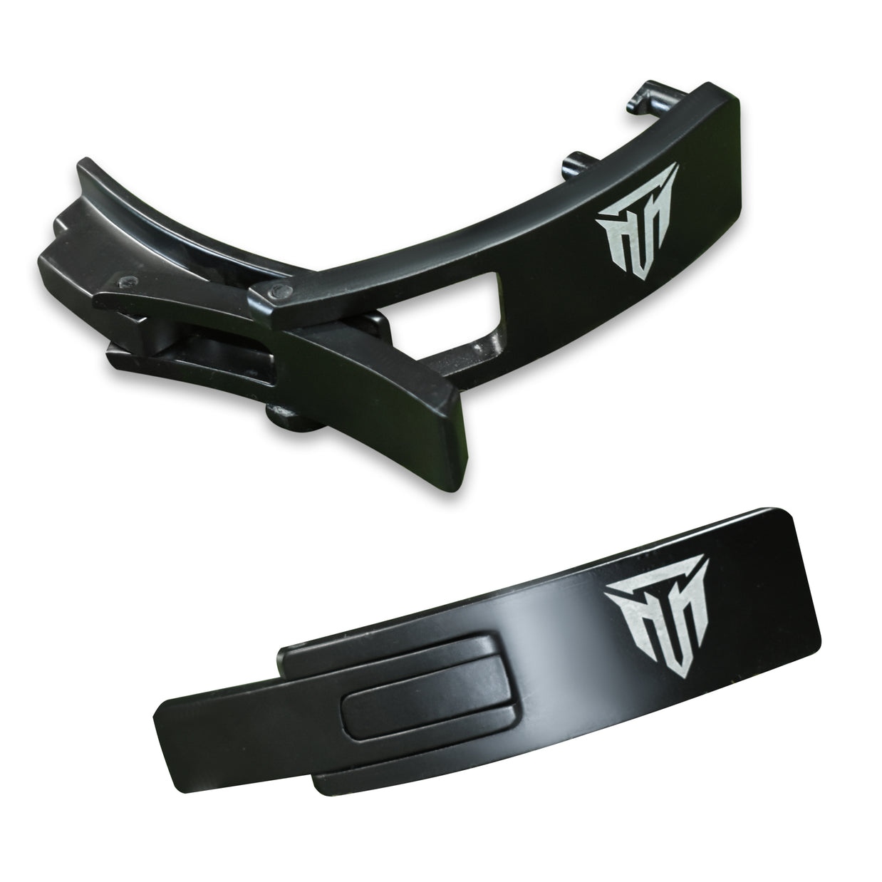 MT lever buckle replacement in black, angle view 2