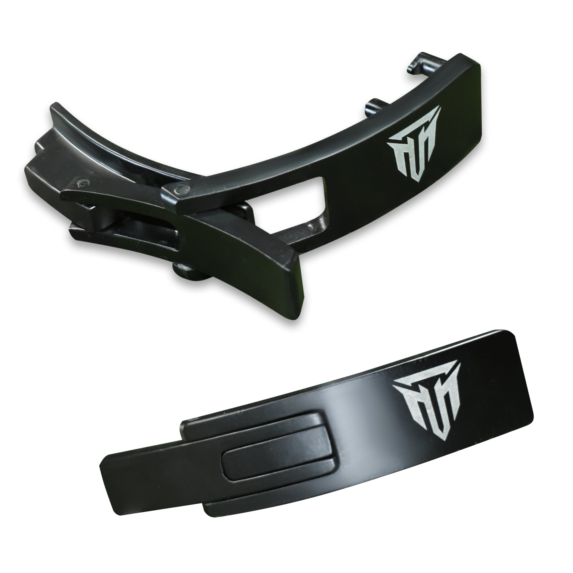 MT lever buckle replacement in black, angle view 2