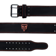 MT 10mm Powerlifting Leather Belt | Carbon Fiber Padded Back Support for Squats, Deadlifts & Gym
