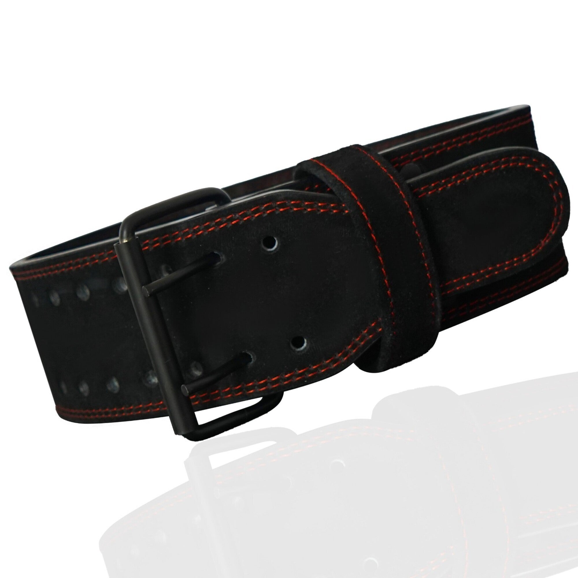MT 10mm Powerlifting Leather Belt | Carbon Fiber Padded Back Support for Squats, Deadlifts & Gym
