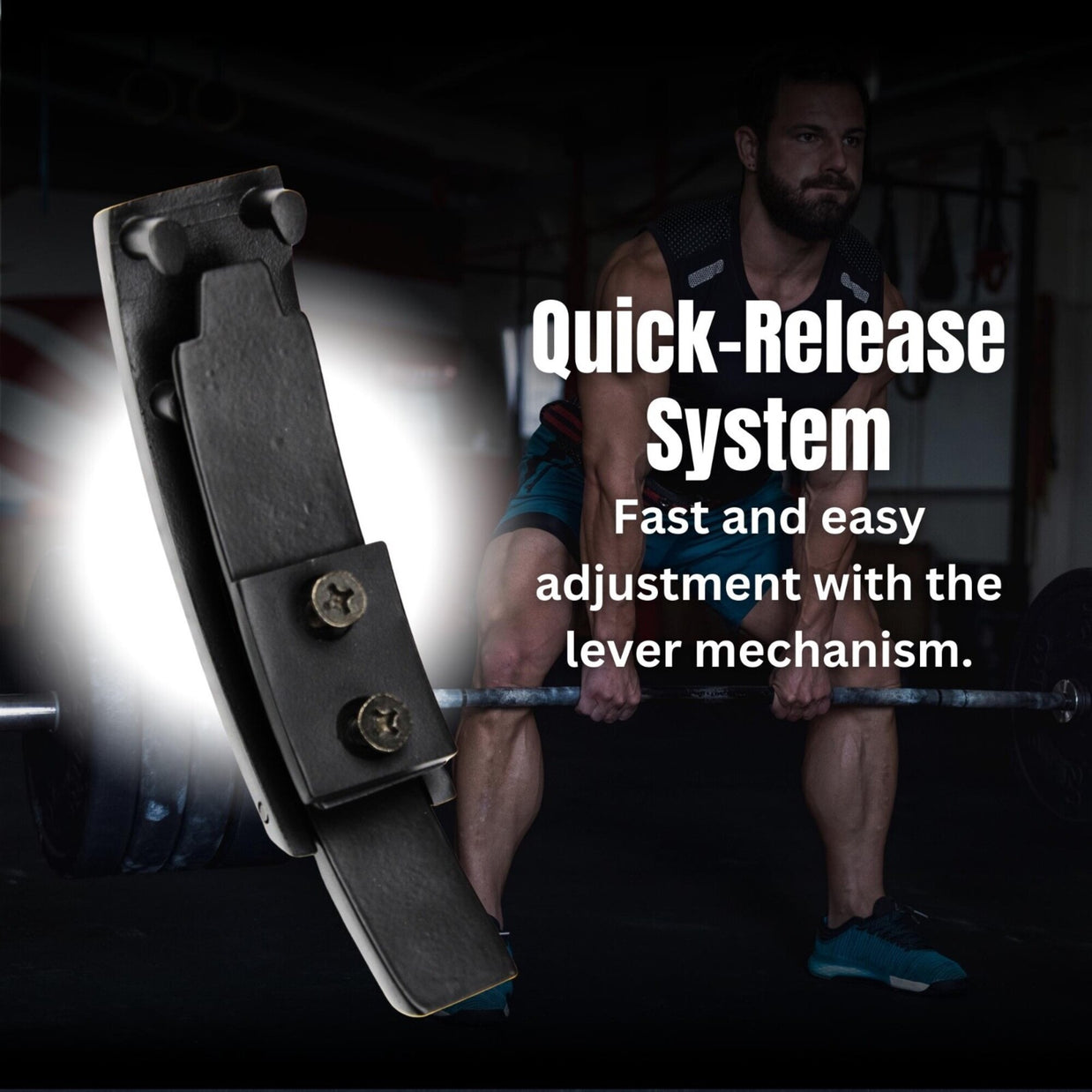 MT lever buckle replacement in black, infographic detail