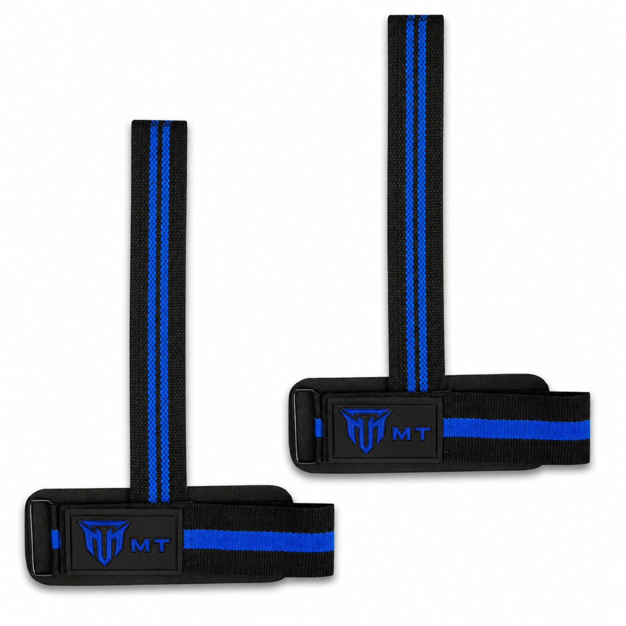 MT Pro weightlifting strap in blue, angle view 2