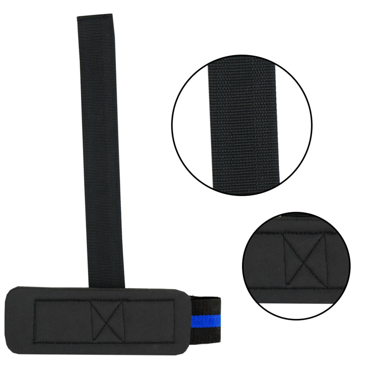 MT Pro weightlifting strap in blue, angle view 5