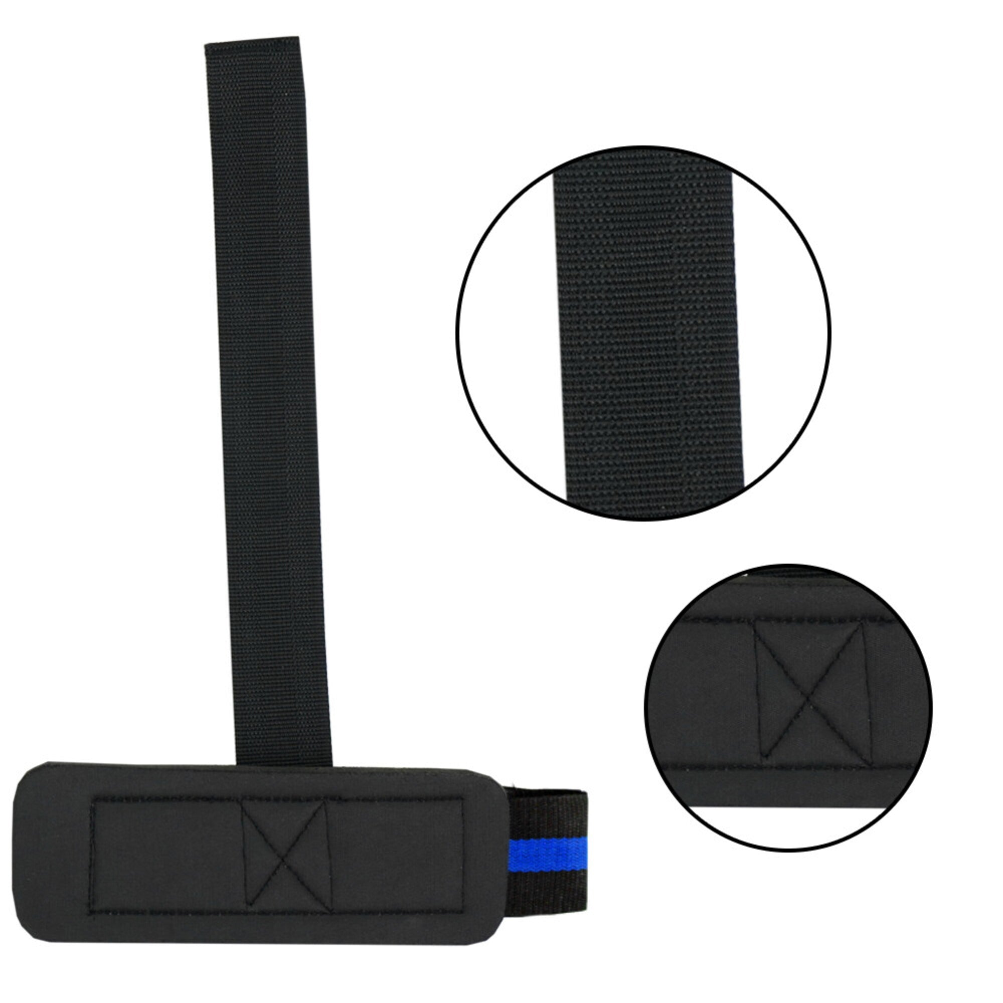 MT Pro weightlifting strap in blue, angle view 5