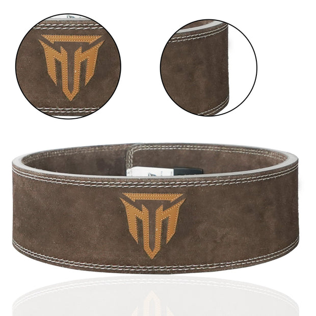 MT 10mm Genuine Leather Lever Belt | Premium Powerlifting & Weightlifting Gym Belt for Men & Women