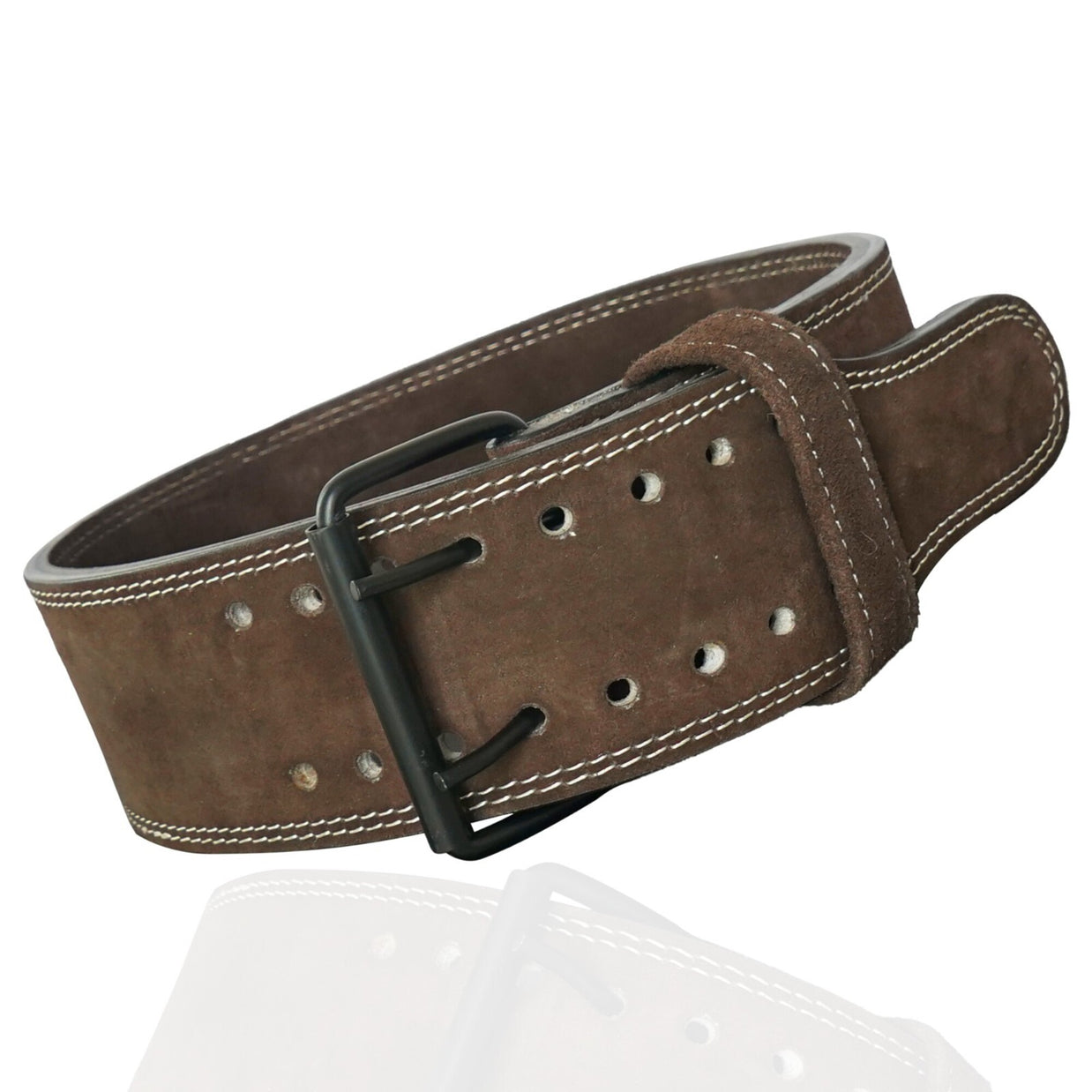 MT 10mm Powerlifting Leather Belt | Carbon Fiber Padded Back Support for Squats, Deadlifts & Gym