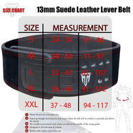 MT 13mm Genuine Suede Leather Lever Weight Lifting Belt Powerlifting Fitness Gym Belt