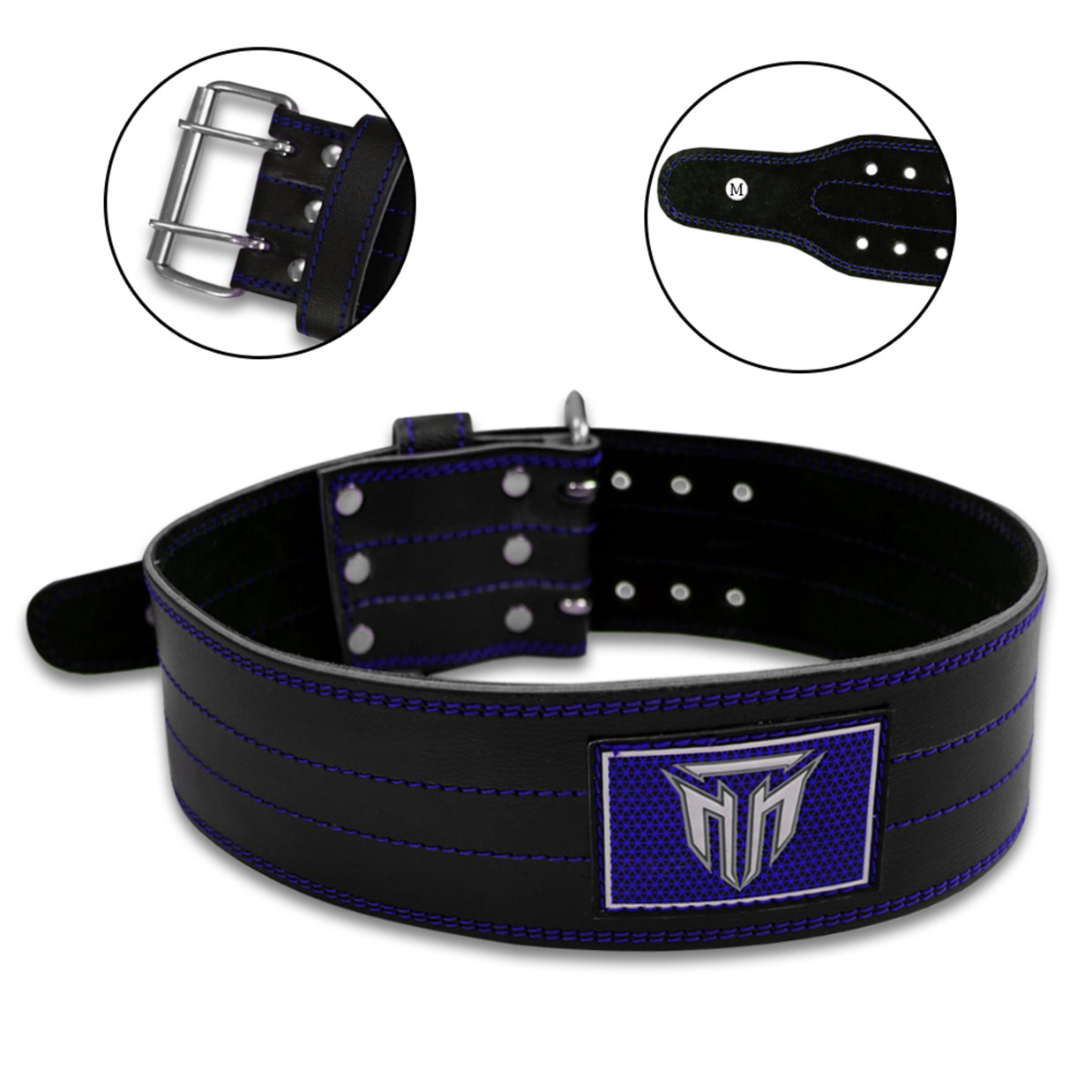 MT Pro Powerlifter Belt | Premium Leather Back Support for Weightlifting, Squats & Deadlifts