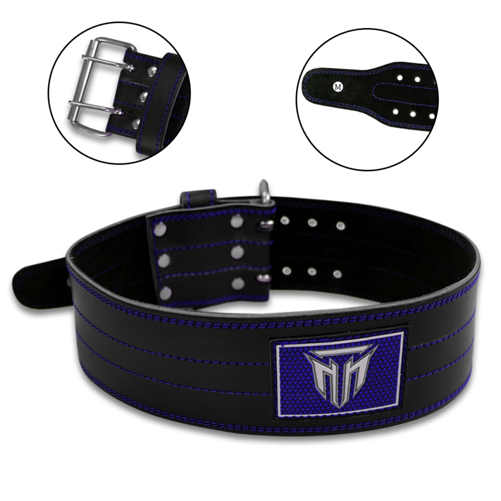 MT Pro Powerlifter Belt | Premium Leather Back Support for Weightlifting, Squats & Deadlifts