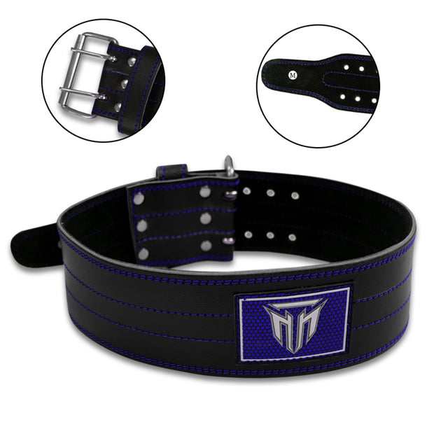 MT Pro Powerlifter Belt | Premium Leather Back Support for Weightlifting, Squats & Deadlifts