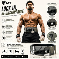 MT 10mm Genuine Leather Lever Belt | Premium Powerlifting & Weightlifting Gym Belt for Men & Women