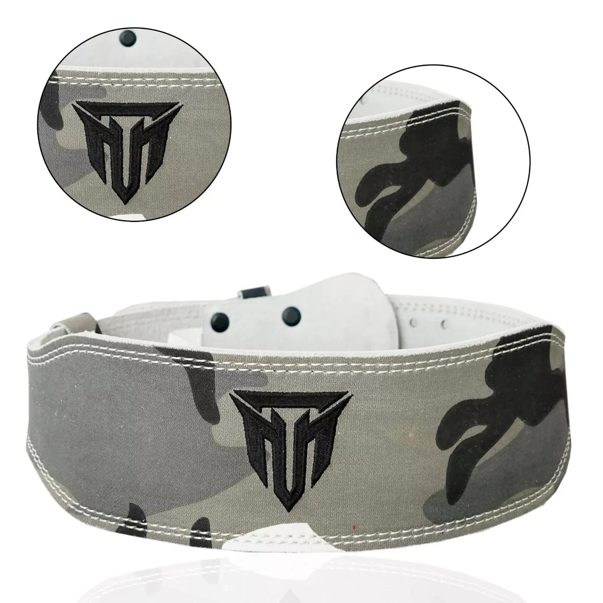 MT 4 Inch Weight Lifting Belt | Leather Back Support Belt for Gym, Powerlifting & Bodybuilding