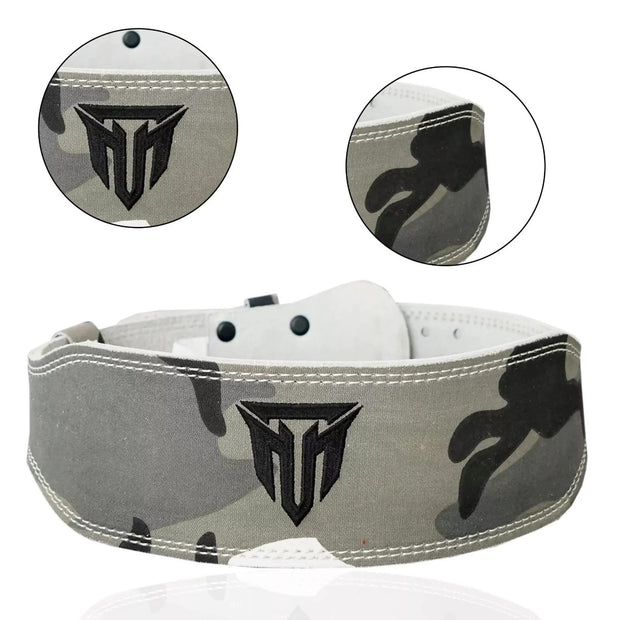MT 4 Inch Weight Lifting Belt | Leather Back Support Belt for Gym, Powerlifting & Bodybuilding