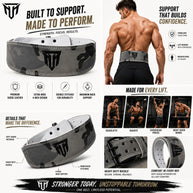 MT 4 Inch Weight Lifting Belt | Leather Back Support Belt for Gym, Powerlifting & Bodybuilding