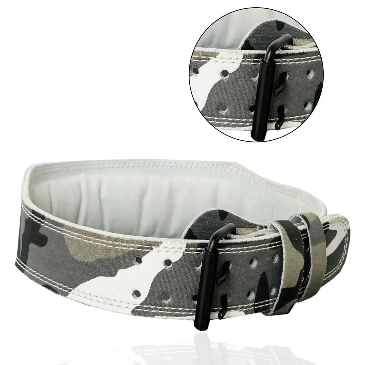 MT 4 Inch Weight Lifting Belt | Leather Back Support Belt for Gym, Powerlifting & Bodybuilding