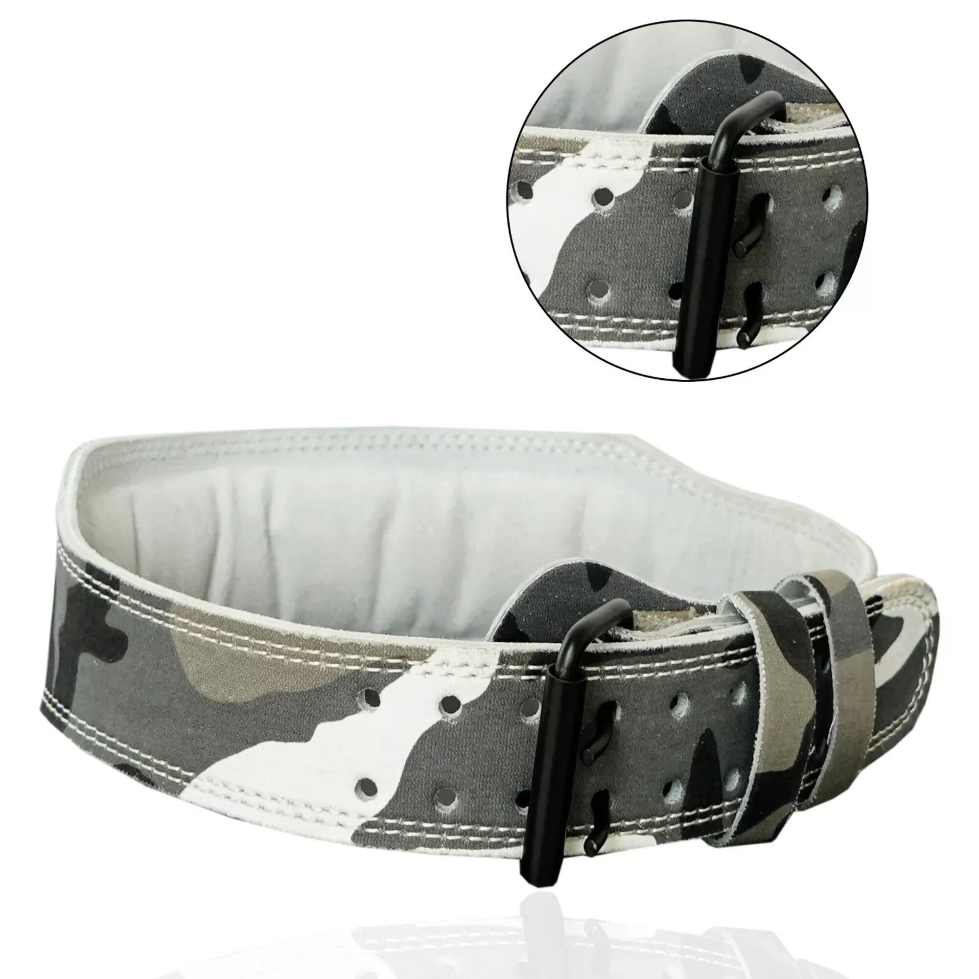 MT 4 Inch Weight Lifting Belt | Leather Back Support Belt for Gym, Powerlifting & Bodybuilding