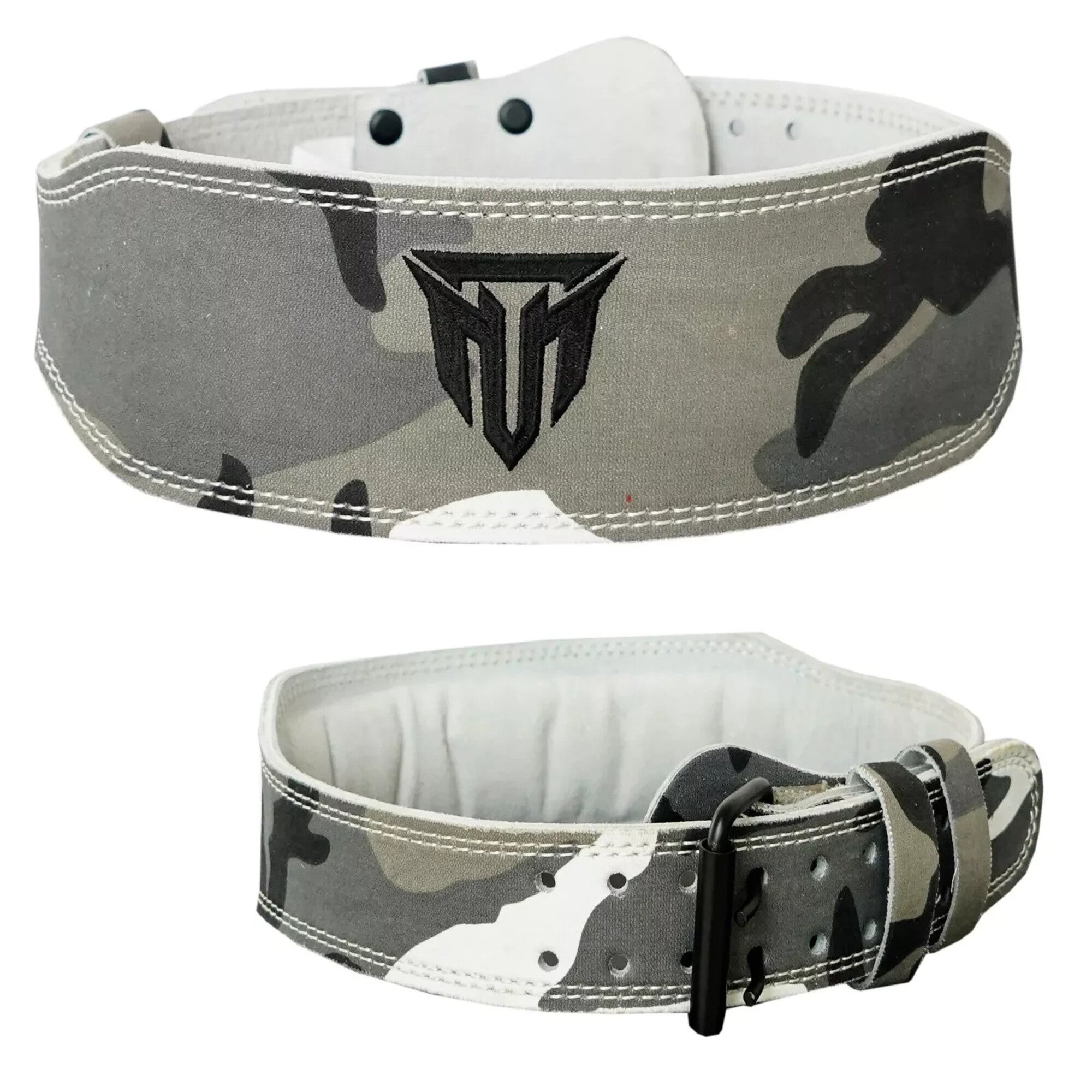 MT 4 Inch Weight Lifting Belt | Leather Back Support Belt for Gym, Powerlifting & Bodybuilding