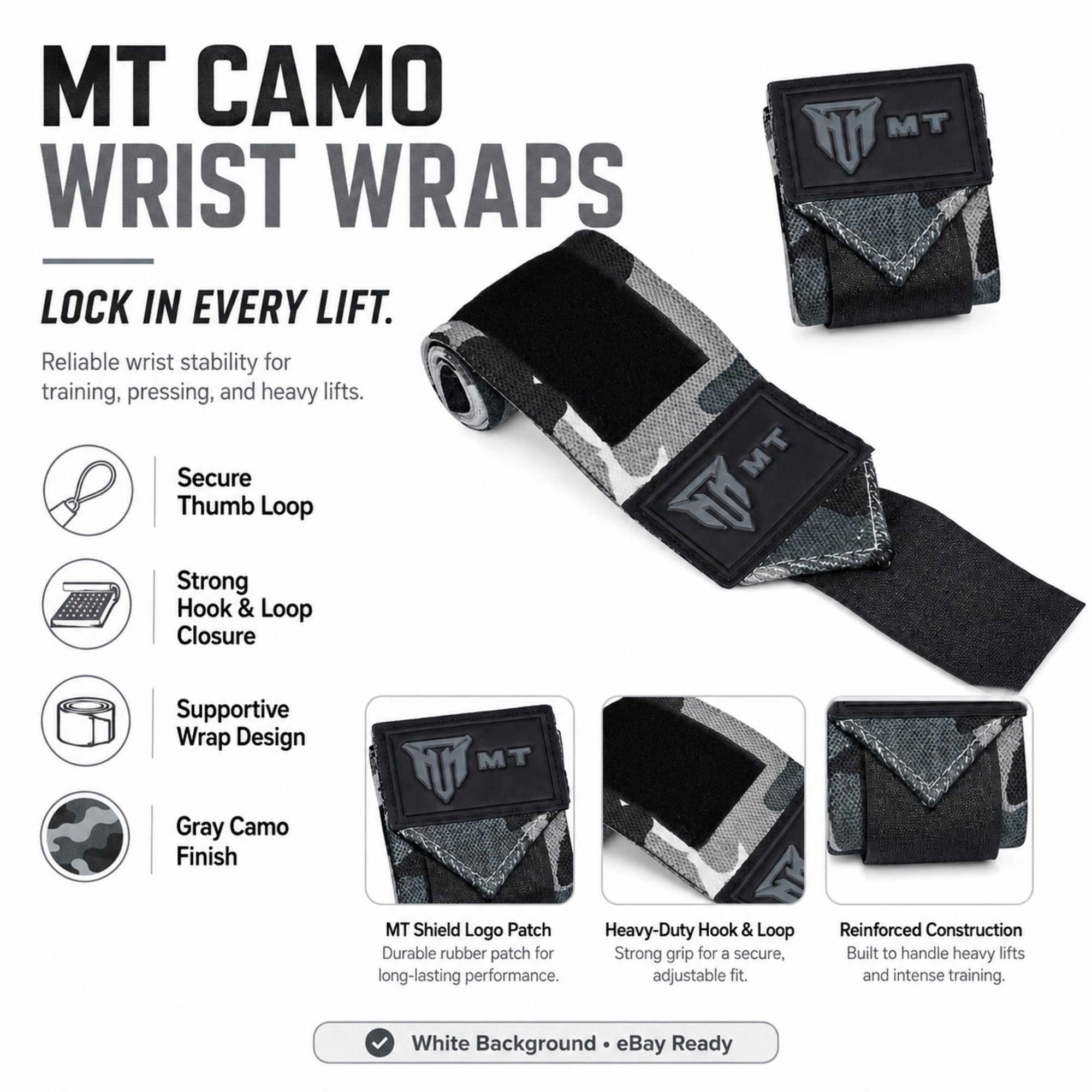 MT Ultimate Beast Wrist Wraps | Heavy-Duty Support for Powerlifting, Bench Press & CrossFit