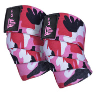MT weight lifting knee wraps in camo, front view