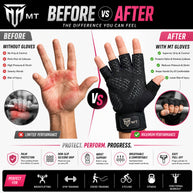 MT leather gym gloves, detail view 5